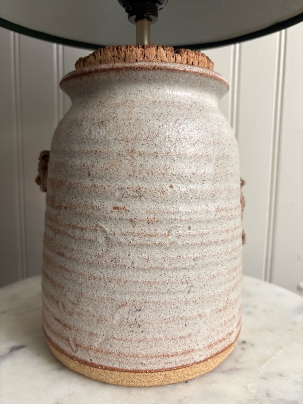 Vintage Primitive Stoneware Jar w/Natural Cork Table Lamp Handmade Rustic VTG - Picture 8 of 16